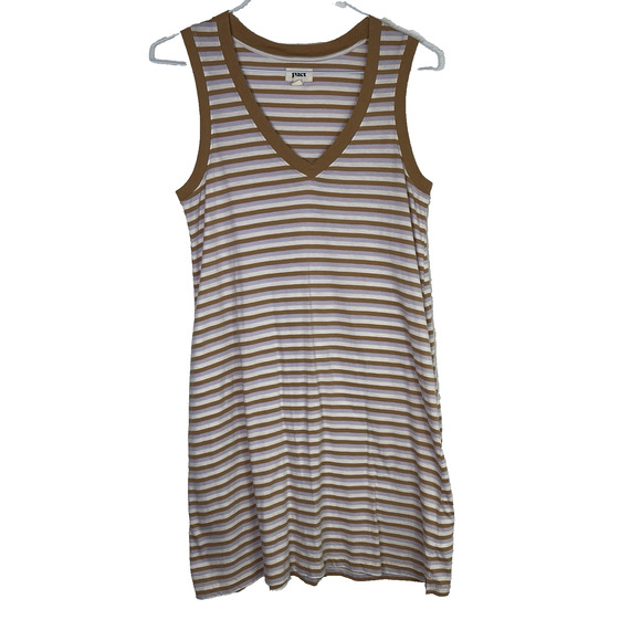 Pact Soho stripe soft spun A-line Tank Dress 100% Organic Cotton Size S Summer - Picture 2 of 5